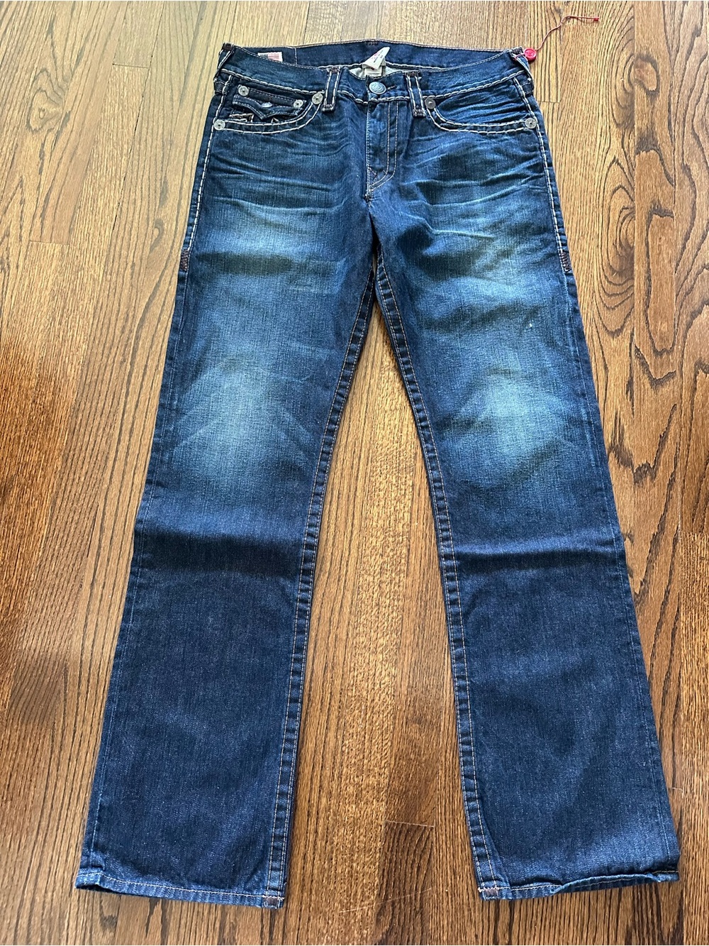 True Religion Ricky Super T Blue Denim Jeans size 34 x 34”